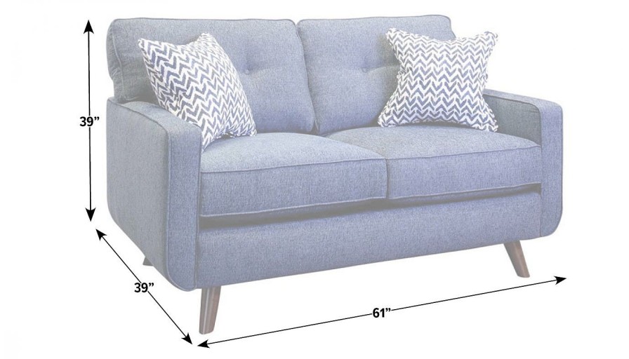 Living Room JB Home Upholstery Upholstered Loveseats | Hollywood Denim Loveseat