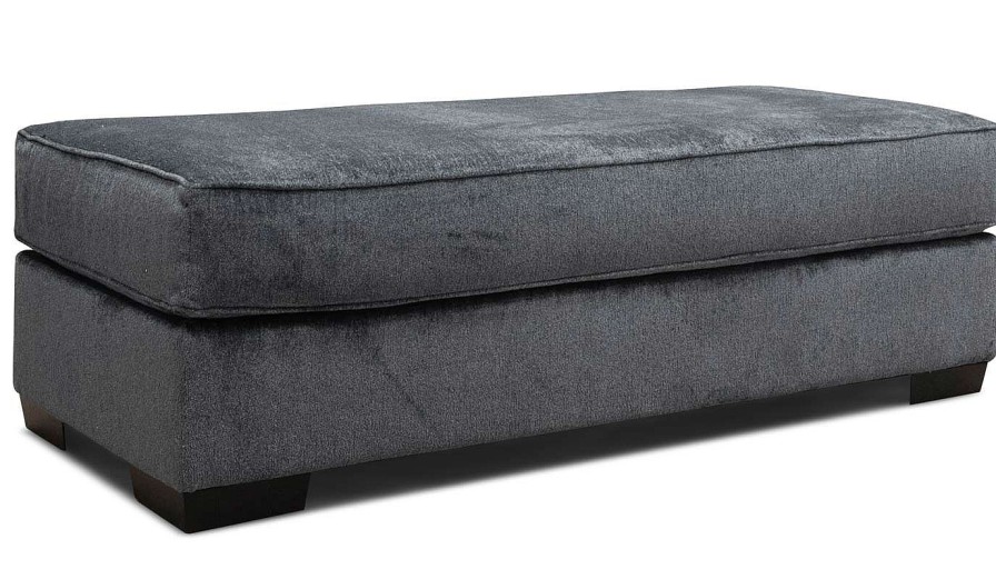 Living Room Dallas Sofa Company Upholstered Ottomans | Spartan Navy Ottoman