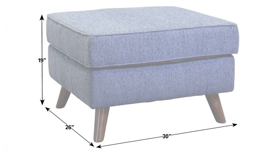 Living Room JB Home Upholstery Upholstered Ottomans | Hollywood Denim Ottoman