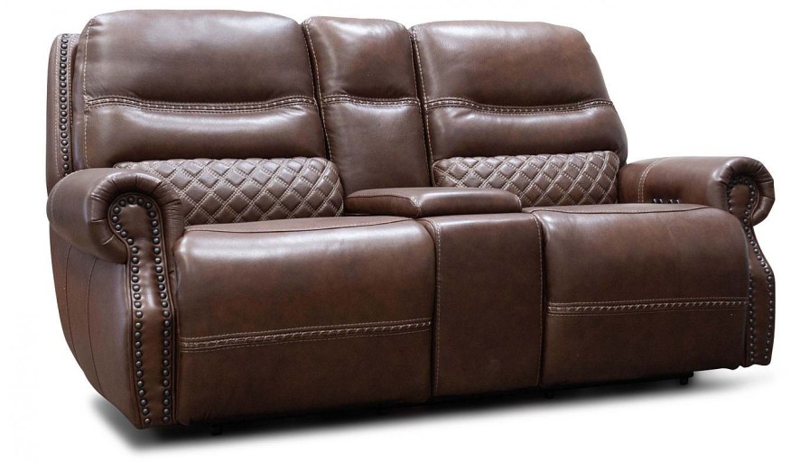 Living Room JB Home Upholstery Reclining Loveseats | Taycan Walnut Power Loveseat