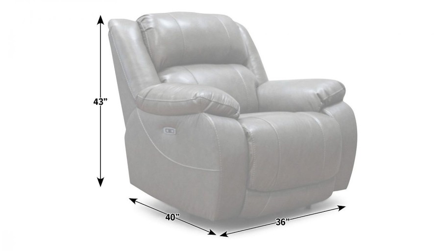 Living Room Dallas Sofa Company Leather Chairs | Galveston Grey Power Recliner