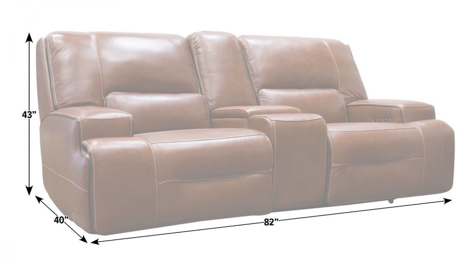 Living Room JB Home Upholstery Leather Loveseats | Lake Como Power Loveseat