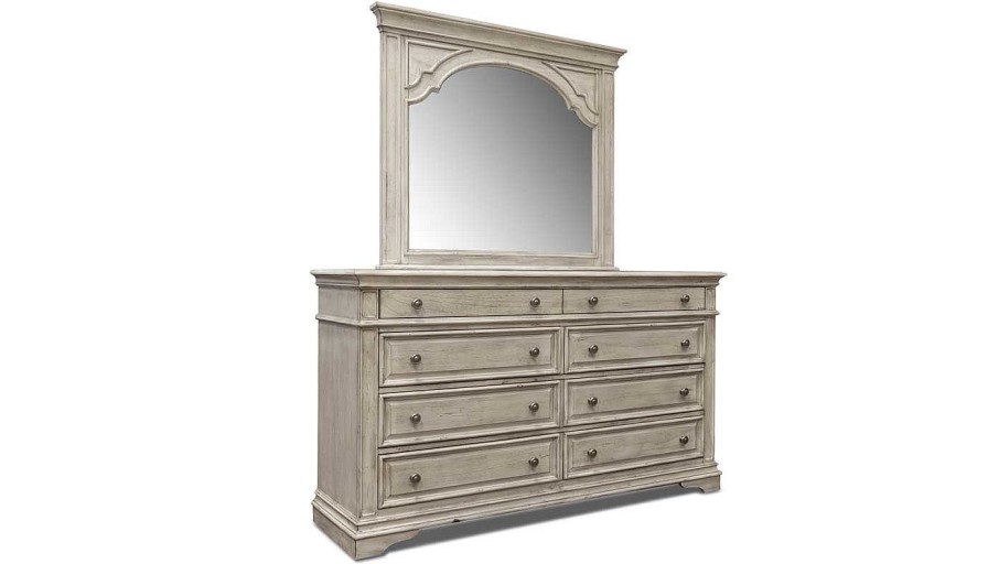 Bedroom Home Zone Furniture Queen Collections | Florence White Queen Bed, Dresser, Mirror & Nightstand