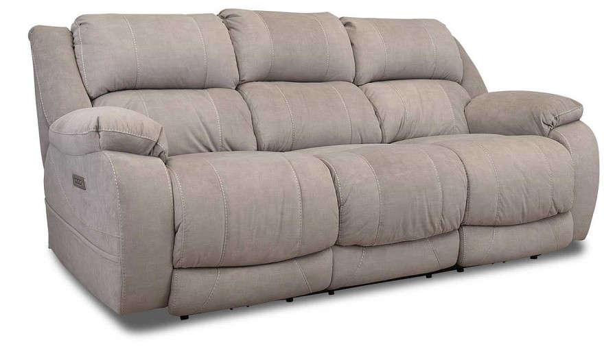 Living Room Dallas Sofa Company Reclining Sofas | Port Arthur Ii Khaki Triple Power Sofa