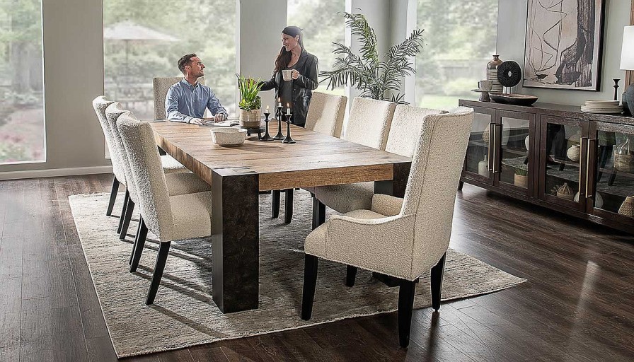 Dining Home Zone Furniture Dining Height Collections | Our House 100" Dining Height Table & Cream Chairs