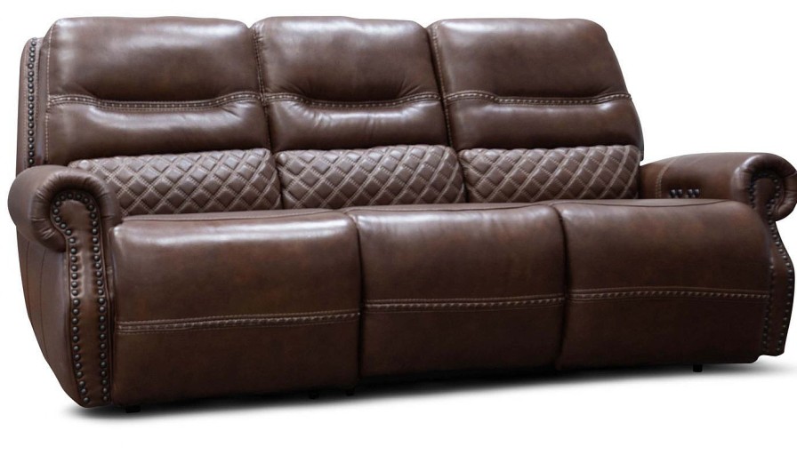 Living Room JB Home Upholstery Reclining Sofas | Taycan Walnut Power Sofa