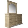 Bedroom Home Zone Furniture Queen Collections | Florence Driftwood Queen Bed, Dresser, Mirror & Nightstand