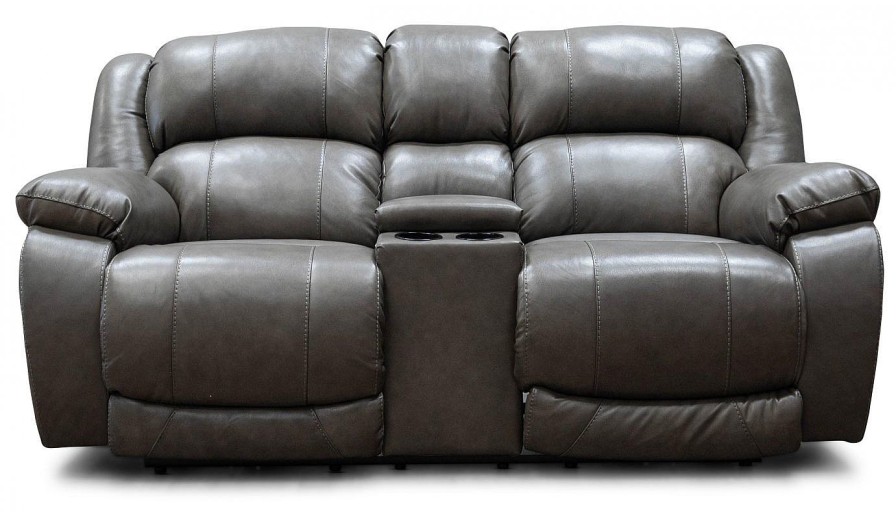 Living Room Dallas Sofa Company Leather Loveseats | Galveston Grey Power Loveseat