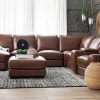 Living Room Home Zone Furniture Leather Collections | Macan 7-Piece Sectional