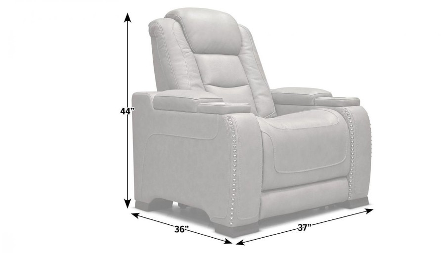 Living Room Home Zone Furniture Leather Chairs | El Patron Power Recliner