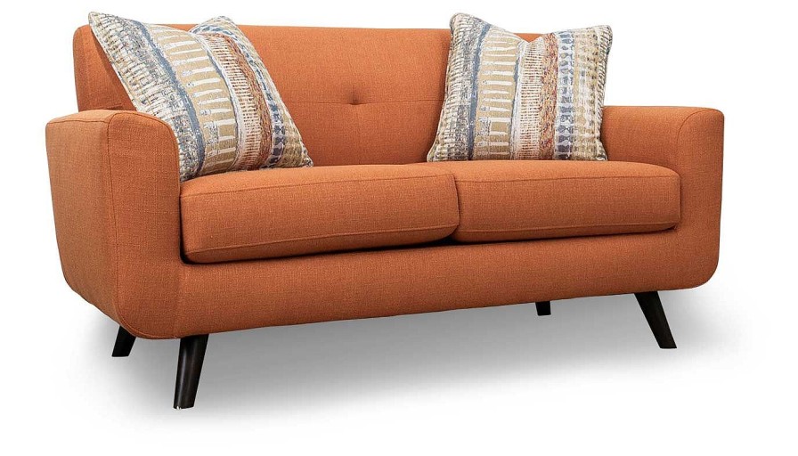 Living Room JB Home Upholstery Upholstered Loveseats | Carol Orange Loveseat