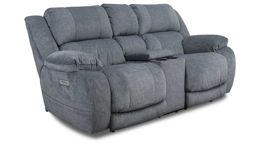 Living Room Dallas Sofa Company Reclining Loveseats | Port Arthur Ii Grey Triple Power Loveseat