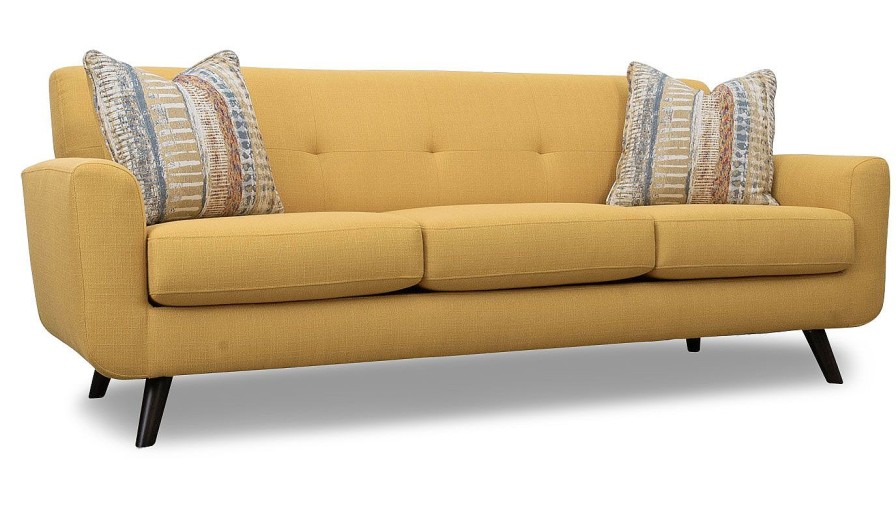 Living Room JB Home Upholstery Upholstered Collections | Carol Mustard Yellow Sofa & Loveseat