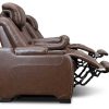 Living Room Home Zone Furniture Reclining Sofas | El Patron Brown Power Sofa