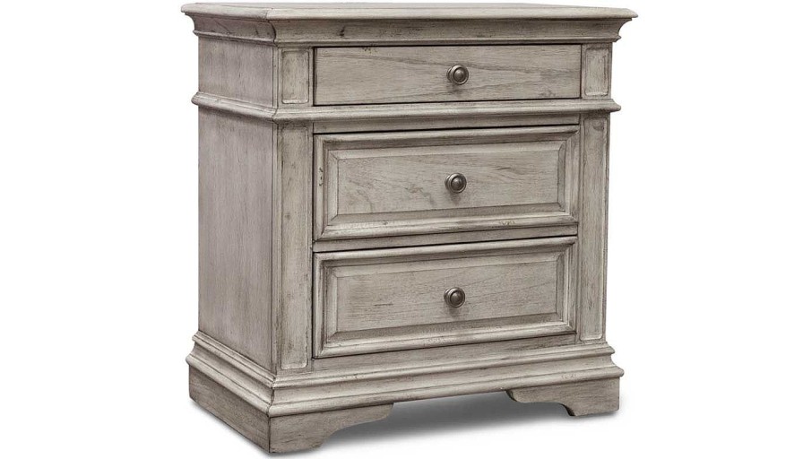 Bedroom Home Zone Furniture Nightstands | Florence White Nightstand