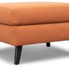 Living Room JB Home Upholstery Upholstered Ottomans | Carol Orange Ottoman