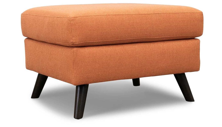 Living Room JB Home Upholstery Upholstered Ottomans | Carol Orange Ottoman