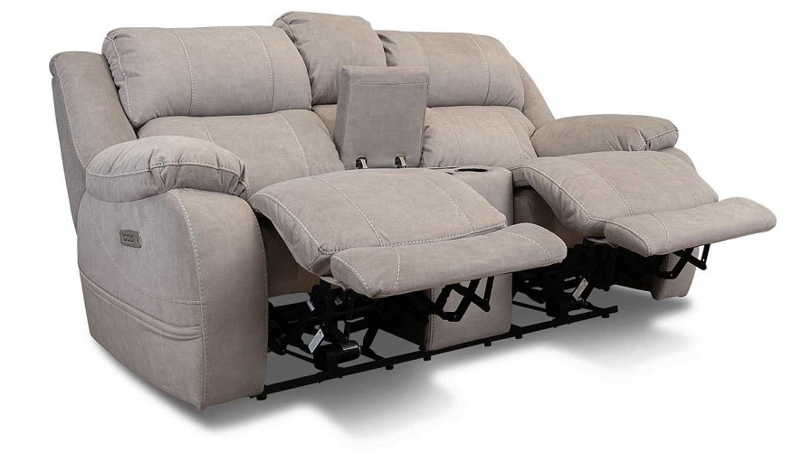 Living Room Dallas Sofa Company Reclining Loveseats | Port Arthur Ii Khaki Triple Power Loveseat