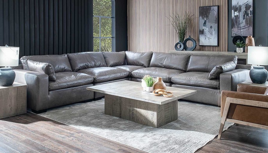 Living Room Dallas Sofa Company Leather Collections | City Limits Leather 5Pc Sectional