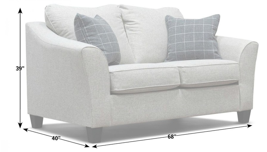 Living Room Dallas Sofa Company Upholstered Loveseats | Denton Putty Loveseat