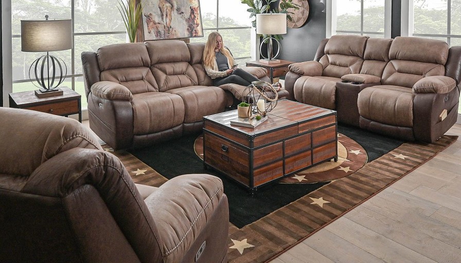 Living Room Dallas Sofa Company Reclining Collections | Houston Two-Tone Power Sofa & Loveseat