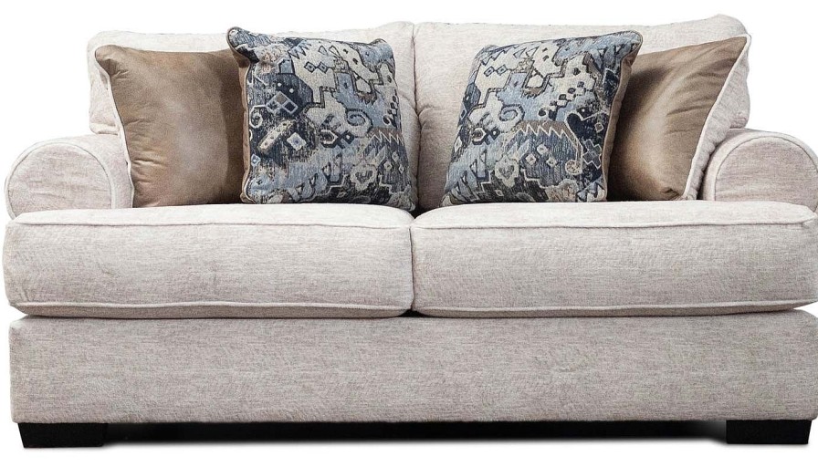 Living Room Dallas Sofa Company Upholstered Loveseats | Mustang Beige Loveseat