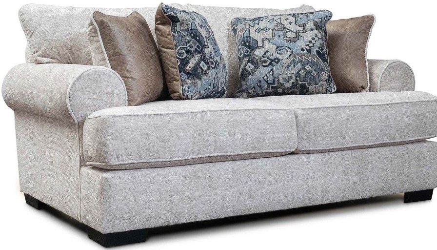 Living Room Dallas Sofa Company Upholstered Loveseats | Mustang Beige Loveseat