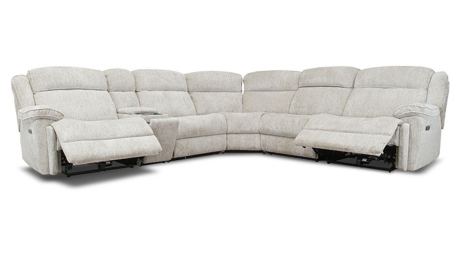 Living Room JB Home Upholstery Reclining Collections | Easthill Beige 6-Piece Sectional