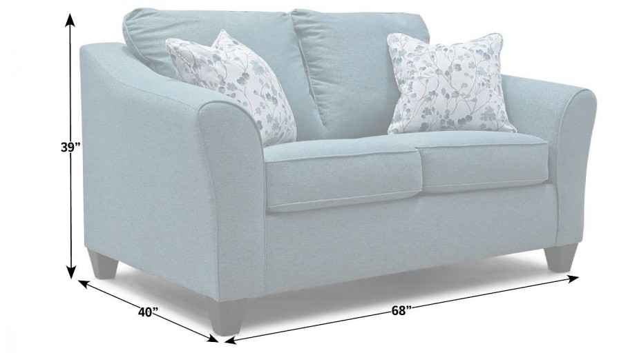 Living Room Dallas Sofa Company Upholstered Loveseats | Denton Seafoam Loveseat