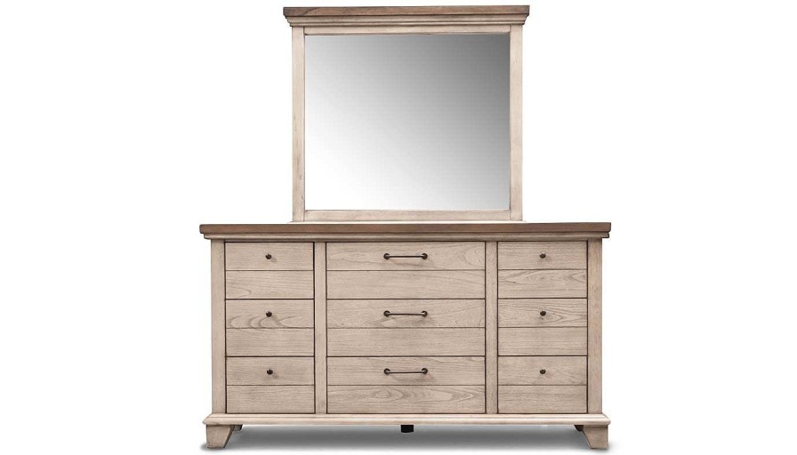 Bedroom Home Zone Furniture Dressers & Mirrors | Bear River White Dresser & Mirror