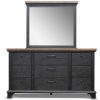 Bedroom Home Zone Furniture Queen Collections | Bear River Brown Queen Bed, Dresser, Mirror & Nightstand