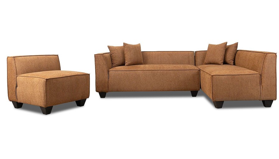 Living Room JB Home Upholstery Upholstered Collections | Rock & Roll Clay 3-Piece Sectional