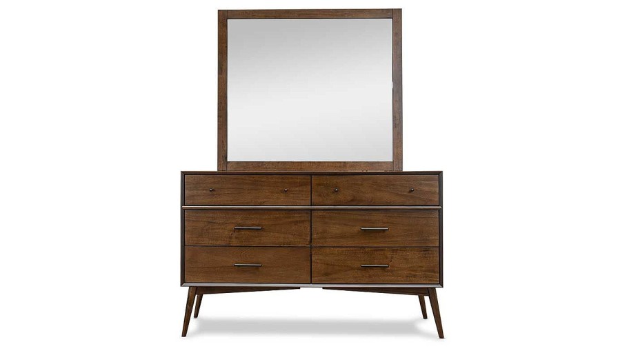 Bedroom JB Home Case Goods Dressers & Mirrors | Mid Century Dresser & Mirror