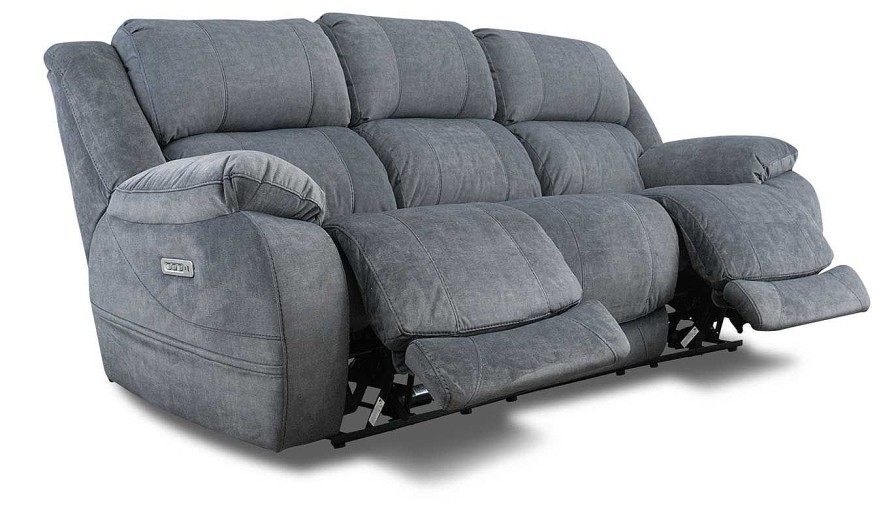 Living Room Dallas Sofa Company Reclining Sofas | Port Arthur Ii Grey Triple Power Sofa